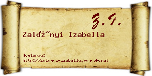 Zalányi Izabella névjegykártya